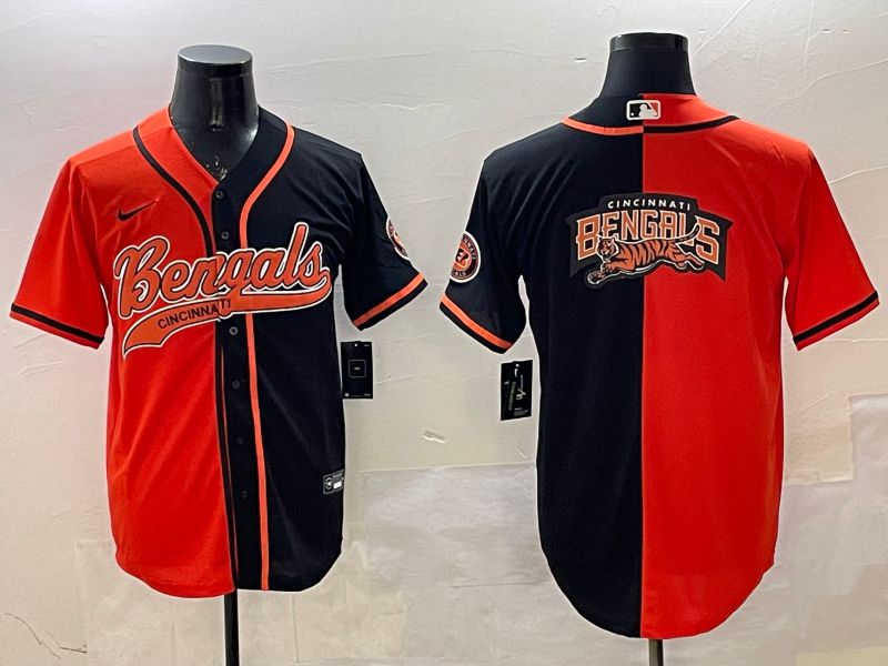 Men Cincinnati Bengals Blank Orange Black Joint Name 2025 Nike Limited NFL Jersey style 1->cincinnati bengals->NFL Jersey